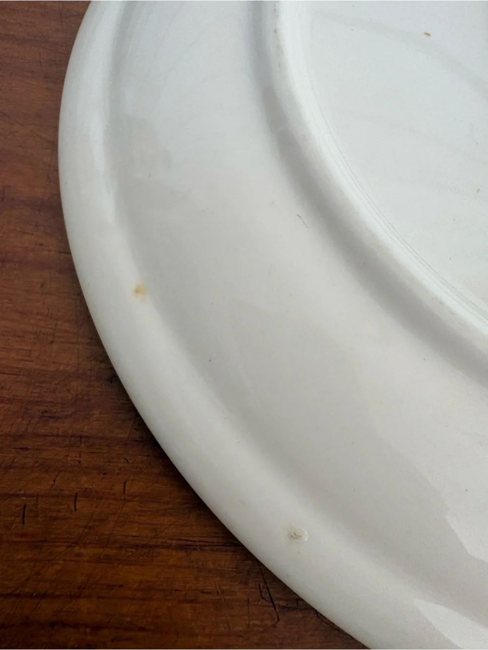 White Ceramic Child’s Plate with Orange-Red Gnome Design- Homer Laughlin